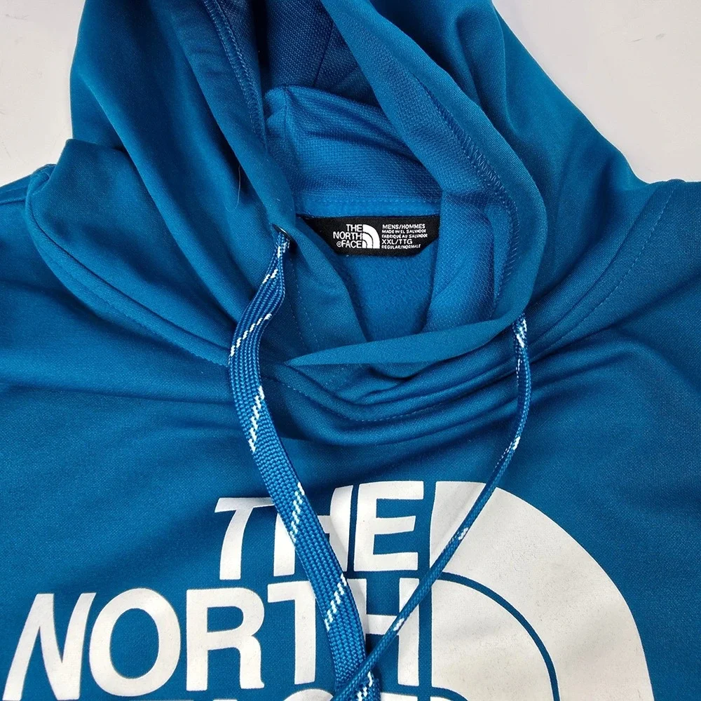 The North Face‎ Mens Hoodie Blue XXL Pullover Logo Pocket Fleece Lined Outdoor